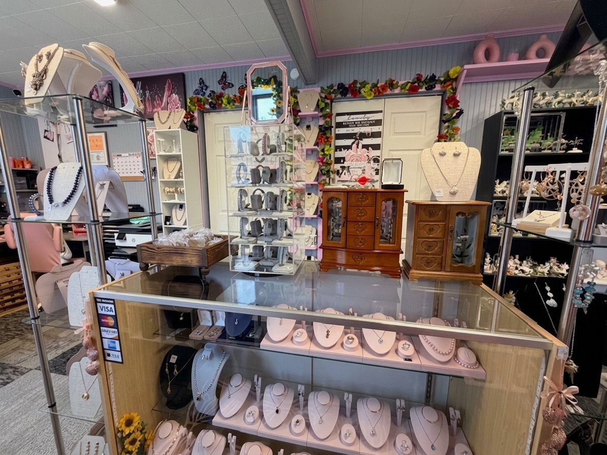 Pearl jewelry and curated displays