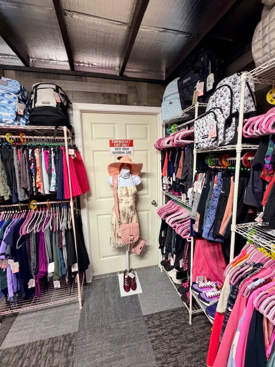 Mannequin with sundress and styled outfit